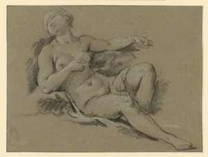 Figura de desnudo femenino recostada de François Boucher