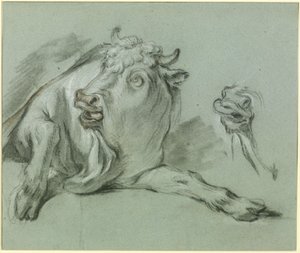 Toro recostado. Estudio basado en el cuadro «El rapto de Europa», del Museo del Louvre de París de François Boucher