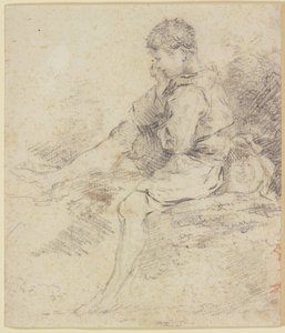 Niño sentado con las piernas al descubierto de François Boucher