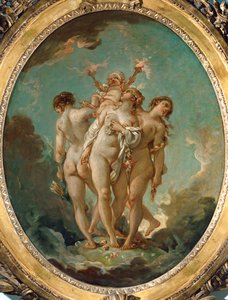 Las Tres Gracias que llevan Amor, Dios del Amor ... de François Boucher