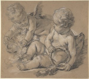 Puti alados con flores de François Boucher