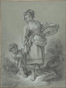 Una mujer y un niño de François Boucher