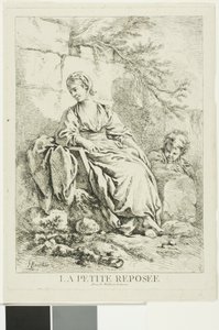 Joven mujer descansando de François Boucher