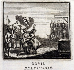 Belphegor. Fábulas de Jean de La Fontaine (1621-95). Ilustración de François Chauveau (1613-1676). Edición de 1728