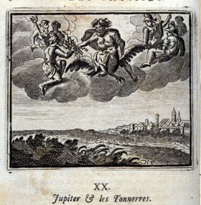 Júpiter y los truenos. Fábulas de Jean de La Fontaine. Ilustración de François Chauveau. Edición de 1728. de Francois Chauveau