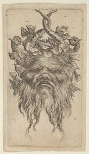 Máscara de Sátiro con Cuernos Ganchudos y una Corona de Hiedra, de Divers Masques de Francois Chauveau