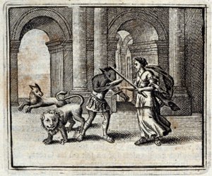 Los compañeros de Ulises. Fábulas de Jean de La Fontaine (1621-95). Ilustración de François Chauveau (1613-1676). Edición de 1728.