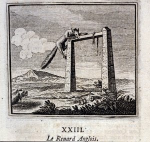 El zorro inglés. Fábulas de Jean de La Fontaine (1621-95). Ilustración por François Chauveau (1613-1676). Edición de 1728. de Francois Chauveau