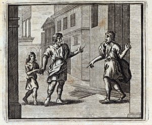 El depositario infiel. Fábulas de Jean de La Fontaine. Ilustración de François Chauveau. Edición de 1728. de Francois Chauveau