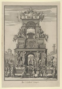 Arco triunfal erigido en honor al Cardenal Mazarino después del Tratado de los Pirineos, ca. 1664-5 de Francois Chauveau
