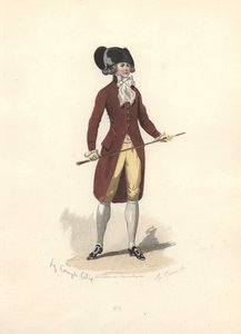 Hombre con gran sombrero bicornio negro, era de María Antonieta de Francois Claudius Compte Calix