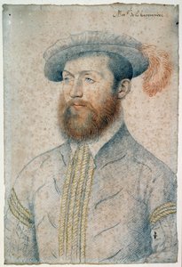 Retrato de Jean Du Plessis, Señor de la Bourgonniere (1525 - 1594). Dibujo a sangre y piedra negra por François Clouet (1515-1572)