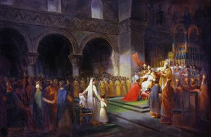Coronación de Pepin le Bref en la Abadía de Saint Denis