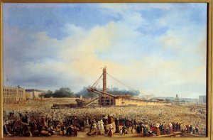 Erección del obelisco de Luxor en la plaza de la Concordia en París (25 de octubre)