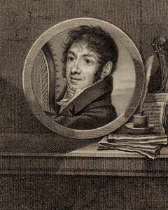 Retrato del arpista y compositor Jean-Aimé Vernier 1769-1840, c. 1800 de Francois Dumont