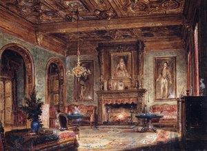El Salón en el Chateau de Marchais, 1852 de Francois Edme Ricois