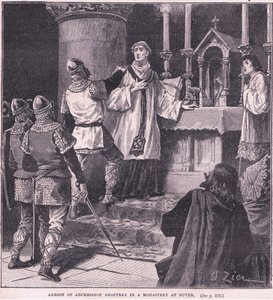 Arresto del Arzobispo Geoffrey en un Monasterio en Dover AD 1191 de Francois Edouard Zier