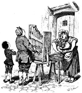 Ilustración para la Novela Cómica de Paul Scarron: Organista bárbaro ha acorralado en la calle (grabado) de Francois Edouard Zier