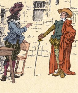 Encuentro de Cyrano, joven, llegando a París, con D