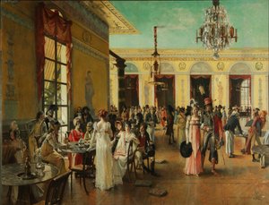 Café Frascati Una Escena del Tiempo de Napoleón, 1893 de Francois Flameng