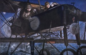 Con el Servicio Aéreo Francés, un bombardeo nocturno por un biplano Voisin