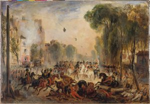 El atentado de Fieschi, bulevar del Temple, 28 de julio de Francois Gabriel Guillaume Lepaulle