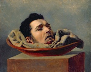 Cabeza guillotinada de un parricida ejecutado en Puy de Francois Gabriel de Becdelievre