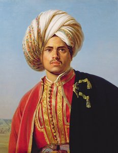 Guerrero otomano con turbante de Francois Henri Alexandre La Fond
