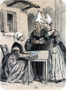 Encajeras de Caen en Normandía, de 