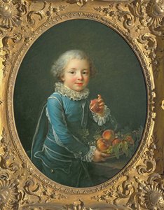 Niño con duraznos, 1760 de Francois Hubert Drouais