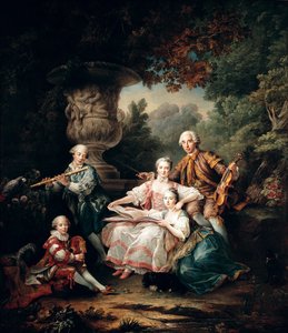 Louis du Bouchet (1645-1716) Marqués de Sourches y su familia, 1750 de Francois Hubert Drouais