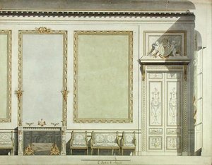 Diseño para la casa de la Duquesa de Mazarin, c.1777 de Francois Joseph Belanger