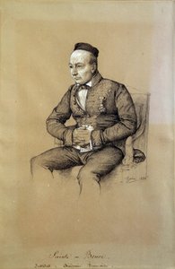 Retrato de Charles Auguste Sainte Beuve (1804-1869), crítico literario y escritor francés. Dibujo de François Joseph Heim (1787-1865) de François Joseph Heim