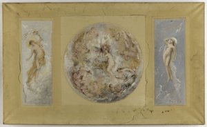 Boceto para el ayuntamiento de Pantin: Amour et Psyché - Le jour et la nuit, en 1886 (óleo sobre gouache, papel sobre lienzo)