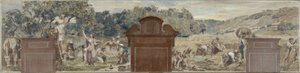 Boceto para el ayuntamiento de Pantin: La cueillette. La moisson, en 1886 (óleo sobre lienzo)