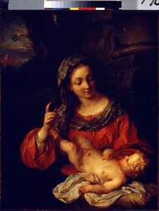 ""La Virgen y el Niño"" (Virgen y niño) Pintura de Francois Le Moyne (1688-1737) 1730 Museo del Hermitage San Petersburgo de François Lemoyne