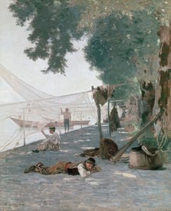 Redes y pescadores de Francois Louis David Bocion