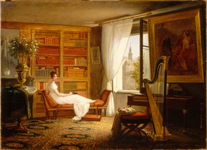 Salón de Madame Récamier en la Abbaye-aux-Bois, 1826 de Francois Louis Dejuinne