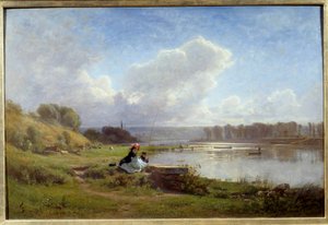 Les Banks de la Seine en Meudon en 1861 de Francois Louis Francais