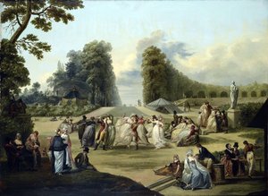 Baile en los Jardines de Tivoli, París de Francois Louis Joseph Watteau