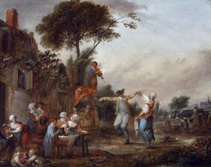 Fiesta en el pueblo de Francois Louis Joseph Watteau
