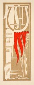 Ilustración gráfica de Prometeo encadenado de Esquilo, pub. 1941 (impresión pochoir) de Francois Louis Schmied