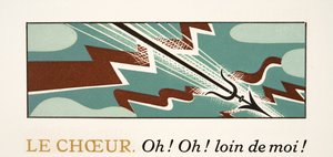Ilustración gráfica de Prometeo Encadenado de Esquilo, pub. 1941 de Francois Louis Schmied