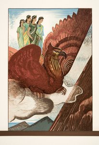 Ilustración de Prometeo Encadenado de Esquilo, pub. 1941 de Francois Louis Schmied