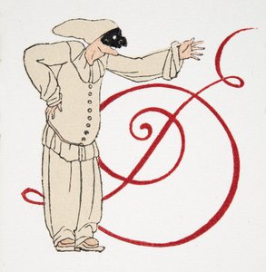 Letra D, de Personajes de Comedia, pub. 1922 de Francois Louis Schmied