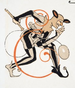 Letra E de Personajes de Comedia, pub. 1922 de Francois Louis Schmied
