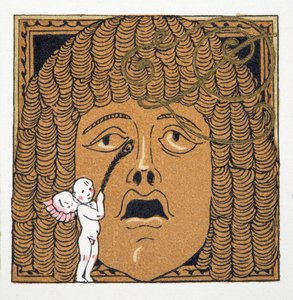 Nariz siendo cosquilleada por Cupido, de Personajes de Comedia de Francois Louis Schmied