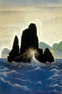 La Odisea de Homero: la roca de Gortyne, grabado por Theo Schmied, 1930-33 de Francois Louis Schmied