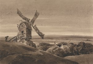 Paisaje con molino de viento de Francois Louis Thomas Francia