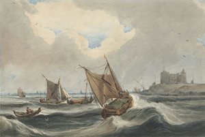 Barcos en el puerto de Vlissingen de Francois Louis Thomas Francia